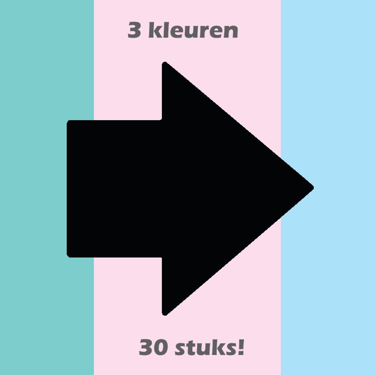Whiteboardmaster - Magnetische pijlen - 3 pastelkleuren - 30 stuks