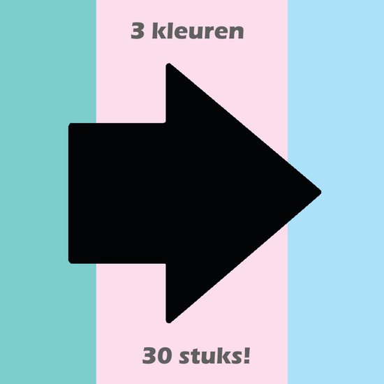 Whiteboardmaster - Magnetische pijlen - 3 pastelkleuren - 30 stuks