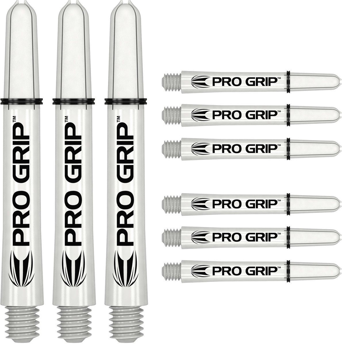 Target Pro Grip 3 Set White - Dart Shafts - Short Plus