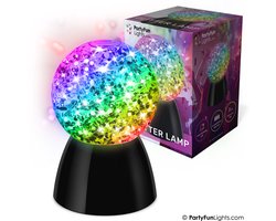 PartyFunLights – Lampe boule à Glitter – Fonctionne sur piles – Multi