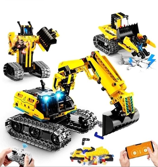 Gabrys® Bestuurbare Robot - 516 stuks - Techniek op afstand bestuurde robot voor kinderen, 3-in-1 RC bouwspeelgoed met app en afstandsbediening - speelgoed - dinosaurus - cadeaus voor jongens en meisjes - robot - spel - kinderen