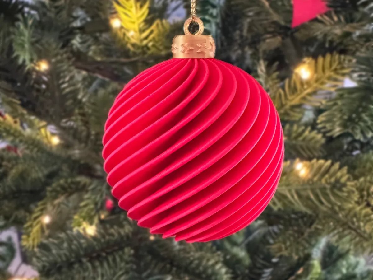 Trendy Kerstbal Spiraal
