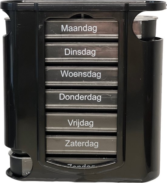 Casa Goods- Boîtes à pilules 7 jours, 4 compartiments par jour - Boîte à médicaments 7 jours - Noir