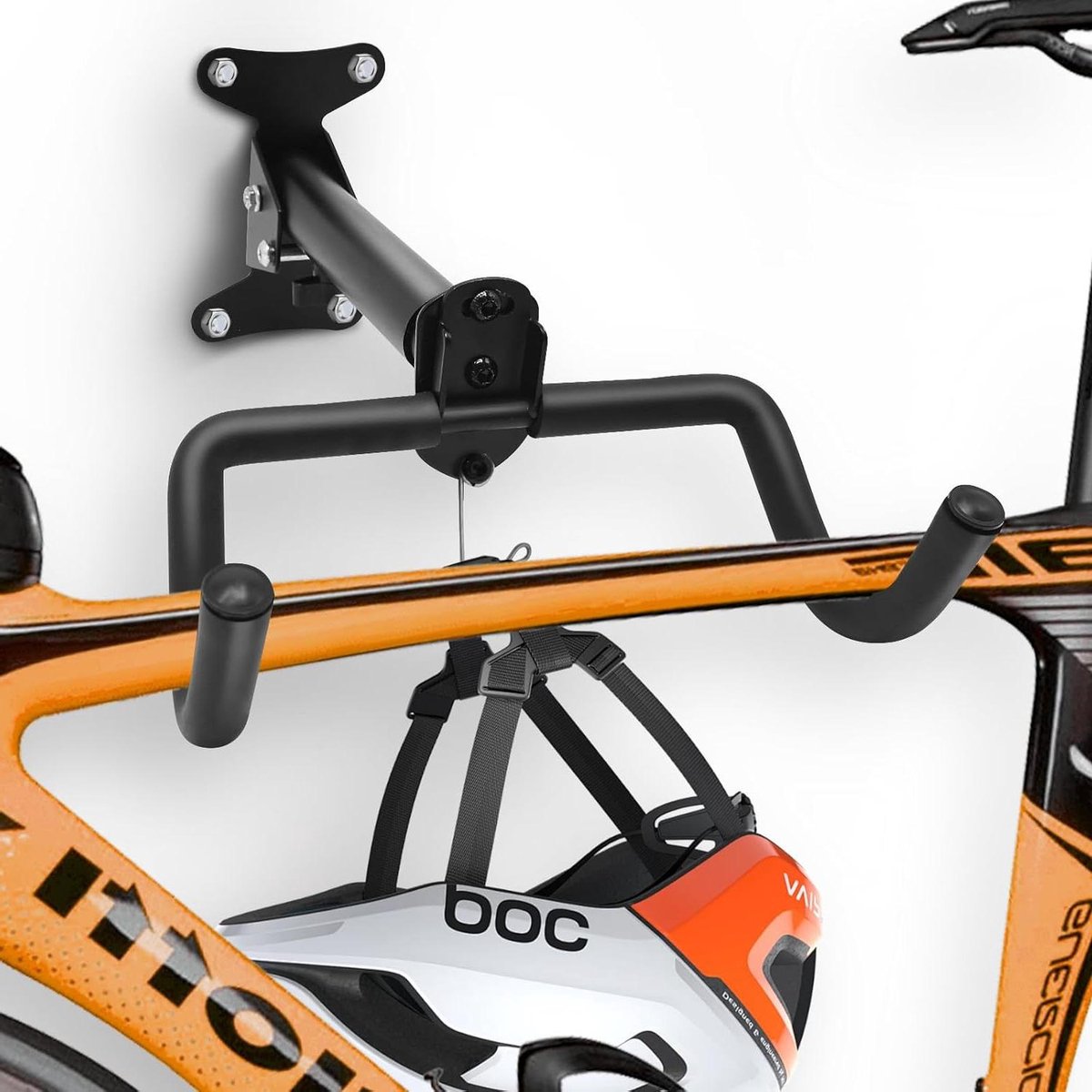 CSGoods - Fietswandhouder met haken, zachte bekleding, 30 kg draagvermogen, instelbare wandafstand, fietsstandaard voor MTB en racefiets