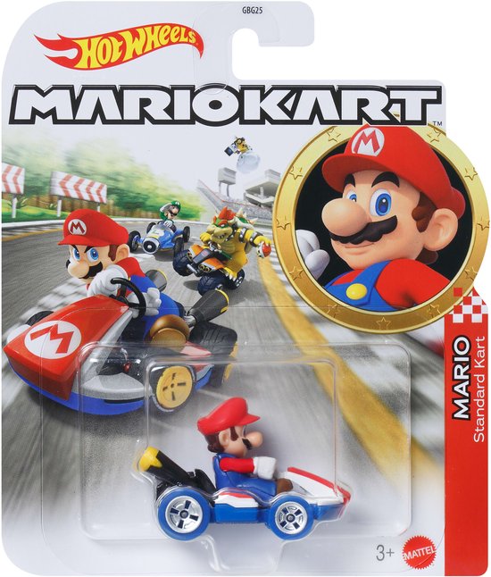 Hot Wheels Mario Kart Replica Diecast Mario, Standard Kart van Hot Wheels — afbeelding 3