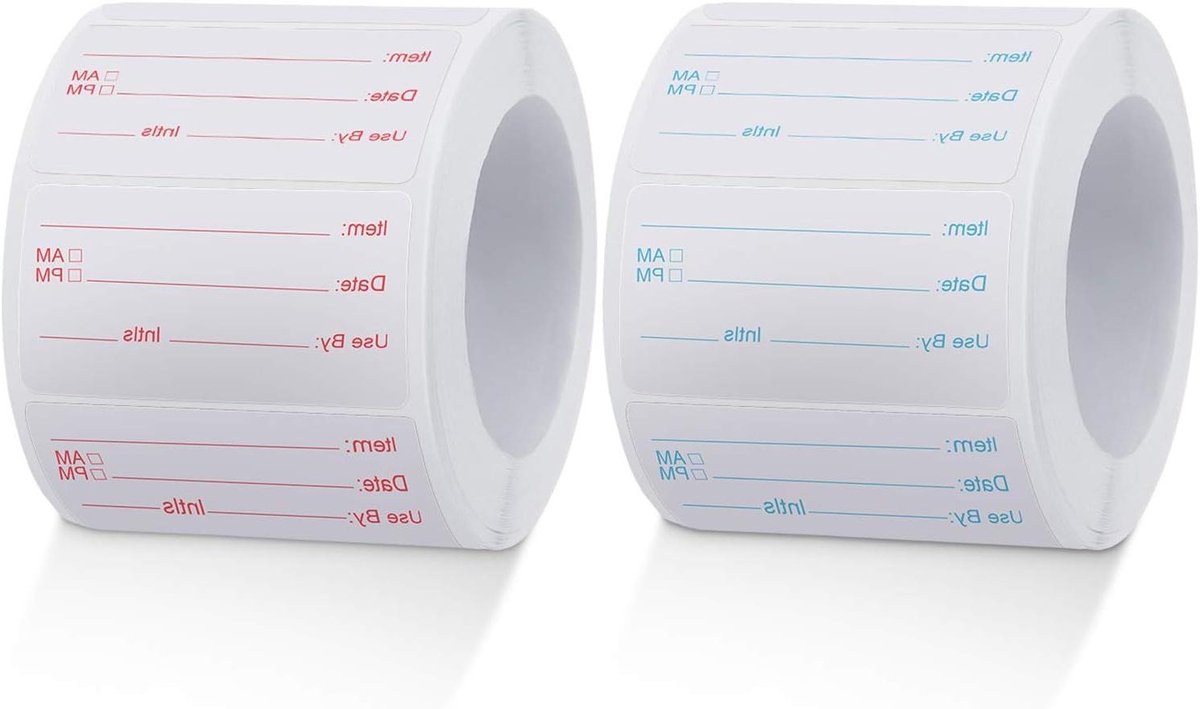 CSGoods - Oplosbare Voedseletiketten 1000 stuks | Voedselvoorbereiding | Inblikkende Etiketten | Verwijderbare Voedselstickers | Thuis of Restaurant | Inblikken Voedselcontainer | Voedselrotatie | Rood