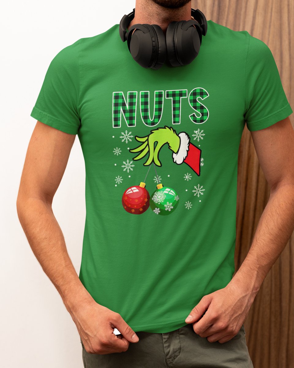Nuts Kerst - Kerst T-shirt Groen - Grappig T-shirt - Maat S - Kerst Cadeau Mannen - Limited Edition