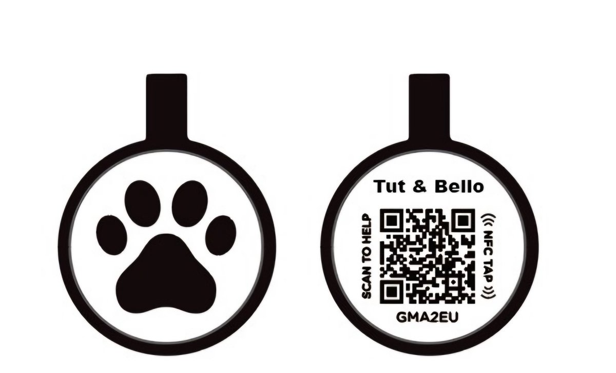Slimme QR + NFC Dierenpenning veilig & Altijd Vindbaar – 32 mm Geef je hond of kat maximale veiligheid met deze moderne digitale dierenpenning. Geen ouderwetse gravure, geen abonnement en géén GPS-tracker — maar een slimme QR + NFC penning