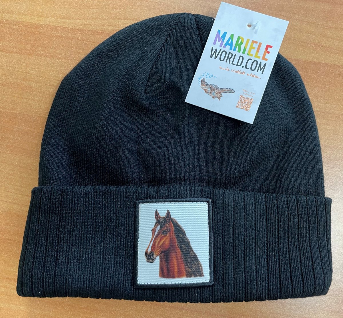 Mariele World Muts ~Mütze Pferd schwarz ~ Paard