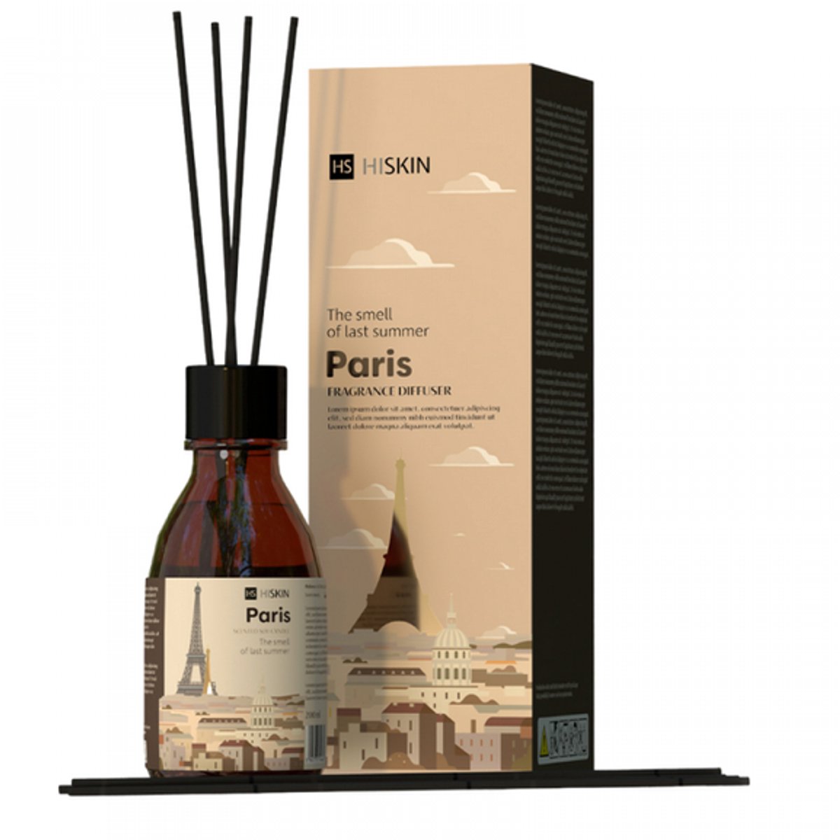 HISKIN Bon Voyage - Geurdiffuser met Stokjes - Paris Geur - 80ml - Elegante Interieurparfum