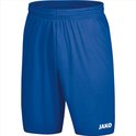Short de sport bleu enfant avec ceinture élastique et logo Jako.