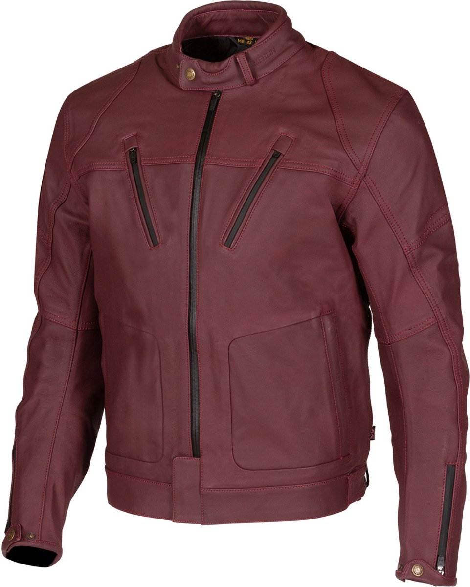 Merlin Gable II Bourgondisch Rood Waterdicht Leren Jack - Jas