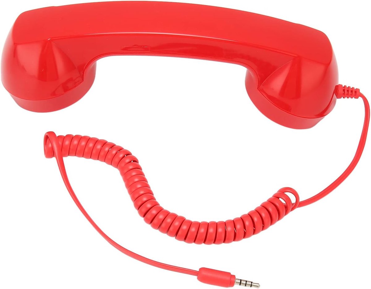 Radiation Resistant Retro Phone Handset - Draadloze Mobiele Telefoon Ontvanger met Duidelijke Geluid en Microfoon voor Smartphones - Rood