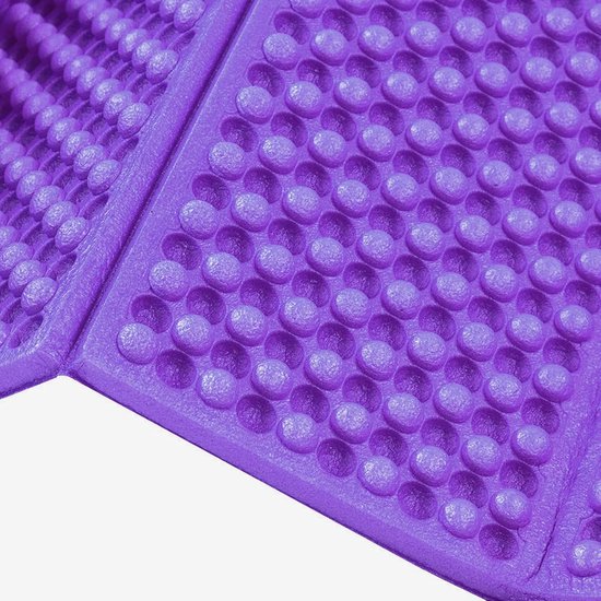 Opblaasbaar kampeermatje, opvouwbaar, ultralicht, water- en vochtbestendig, draagbaar matras van traagschuim Matras met afzonderlijke luchtkamers, geschikt voor sport, yoga, kamperen, wandelen en backpacken (paars) van Merkloos — afbeelding 2