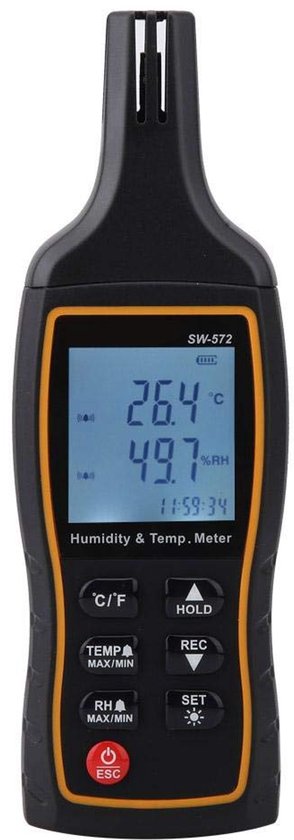 Digital Temperature - Humidity Meter SW572 - Psychrometer Thermo ...