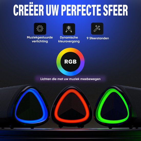 Muring Bluetooth Speaker - Muziek Box - Draadloze Speaker - Tot 20 uur Afspeeltijd - TWS Pairing - Bluetooth 5.3 - IPX5 Waterbestendig - Lichteffecten - AUX - Draagbaar - Roze van Merkloos — afbeelding 5