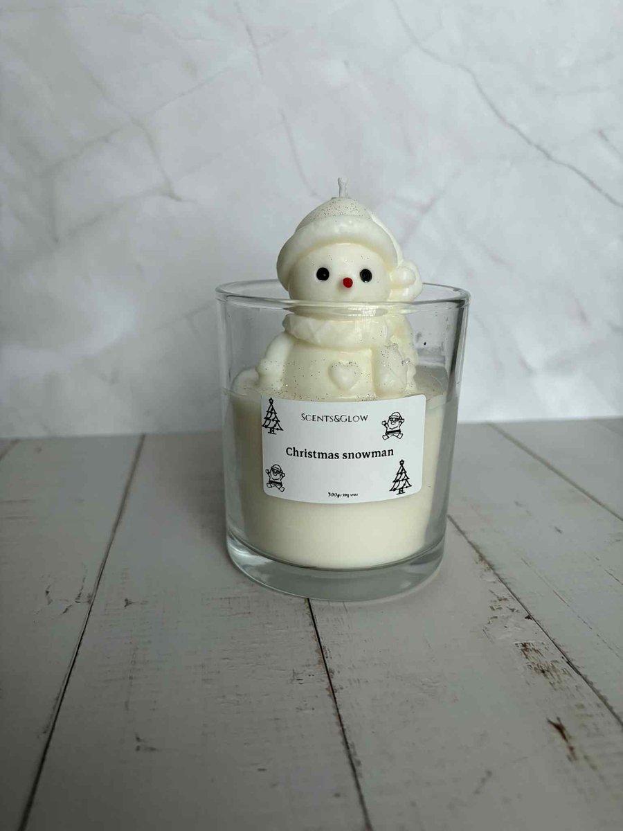Christmas Snowman Candle
