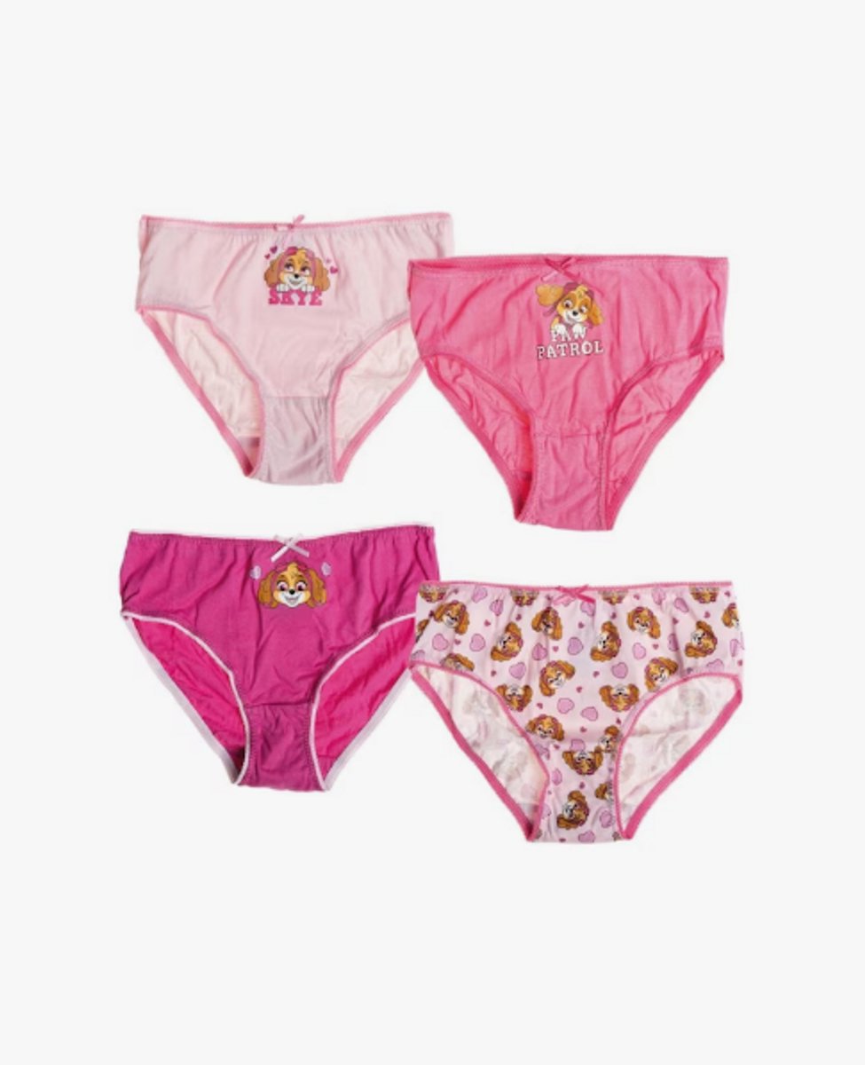 Nickelodeon paw petrol girls slips 4 pack 110-116 roze