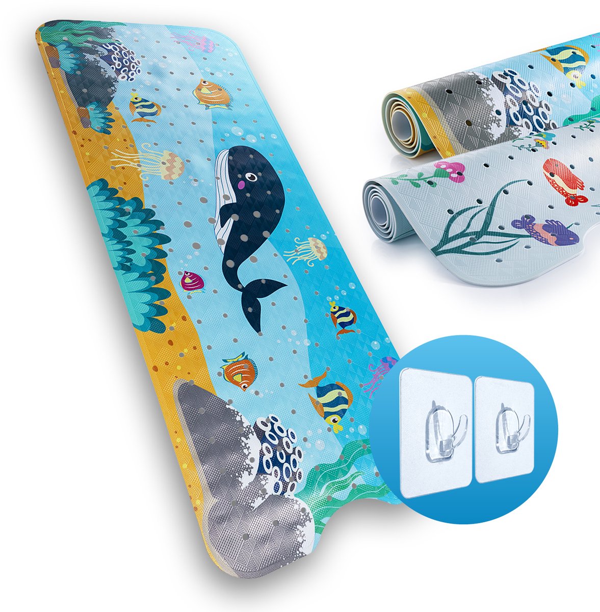 Flipline Badmat Walvis 100×40 cm - Antislip Badkuipmat - Comfortabel & Hygiënisch
