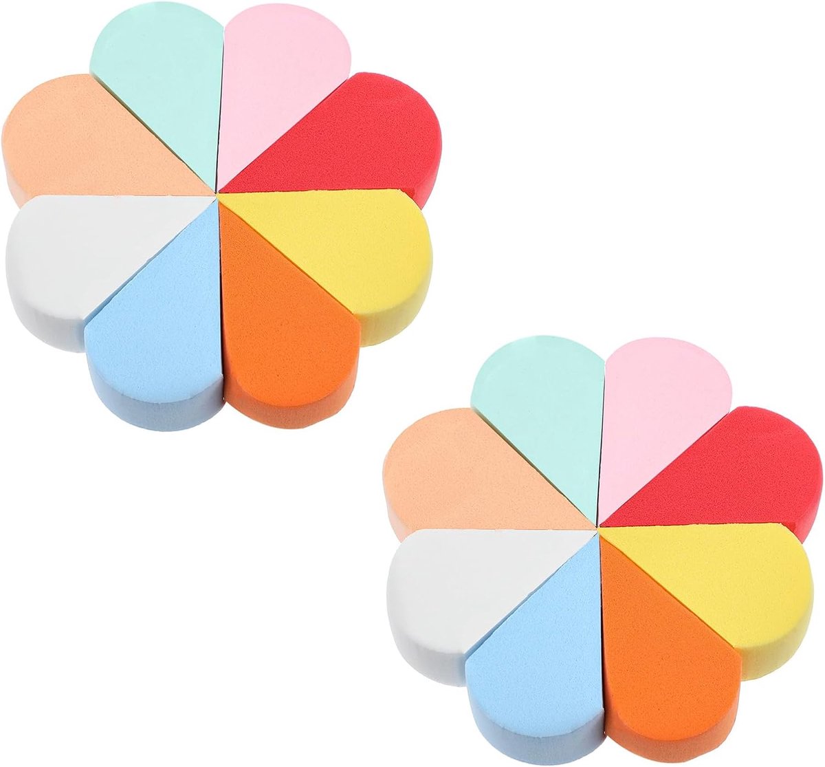 16 Pcs Face Paint Sponge - Multicolor Petal Shape - High Density Face Paint Supplies - Soft Face Pads voor Makeup en Reiniging