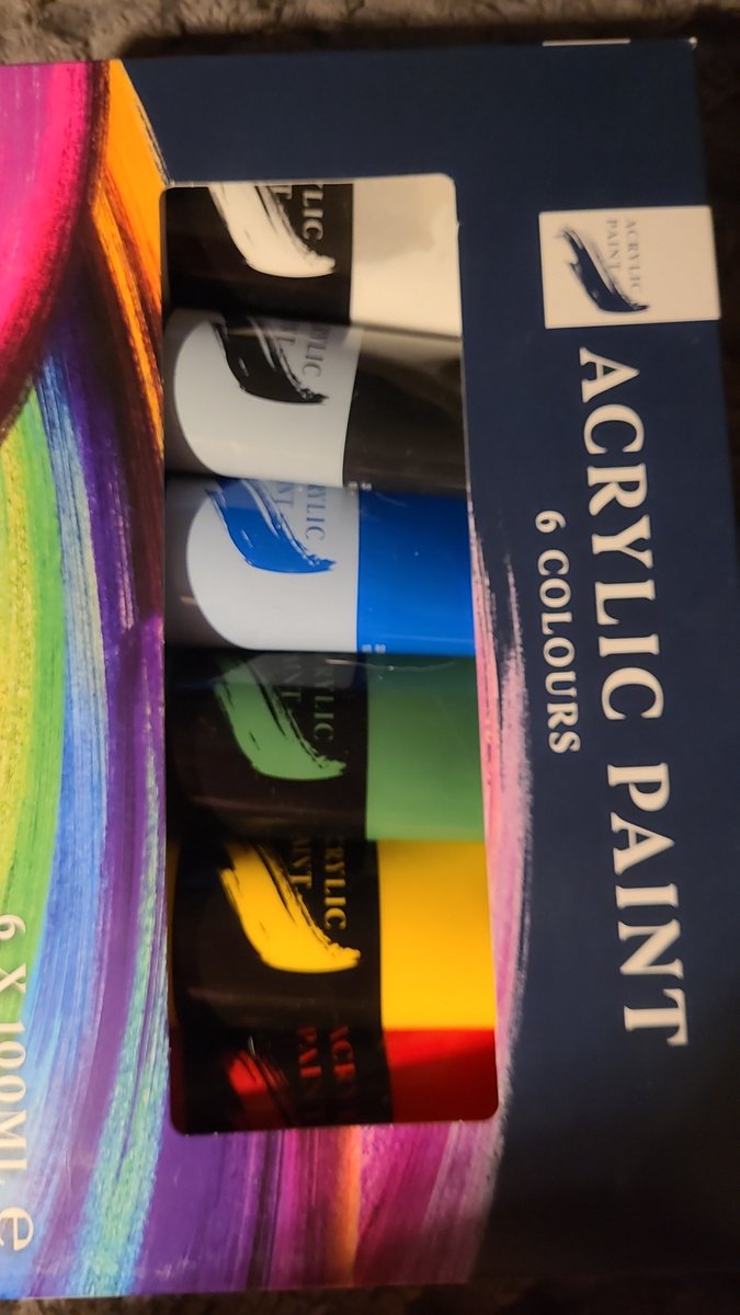 Acrylverf tubes - 6 kleuren van elk 100 ml