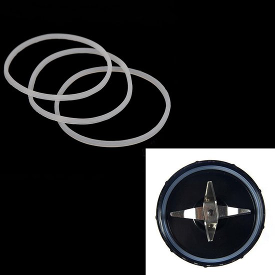 3Pcs Gaskets Rubber Seal Ring - Nieuwe Vervanging voor Magic Bullet Flat Cross Blade - 6PCS Set — afbeelding 2
