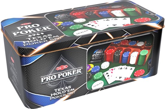 Tactic Pro Poker Texas Hold'em Set – Pokerset – Luxe Aluminium Koffer – 200 Chips van 11,5 gram – Inclusief Kaarten, Dobbelstenen en Dealer Button – Vanaf 14 Jaar