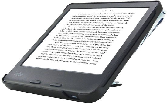 Origami Sleepcover Geschikt voor Kobo Libra 2 Hoes Abstract Petroleum kleuren * - ereader hoesje - cover van Origami — afbeelding 3