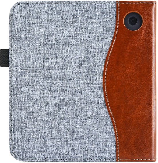 Hoesje Geschikt voor Kobo Libra Colour Sleepcover Jeans Style Hoes Grijs - ereader hoesje - cover van Colour Sleepcover — afbeelding 3