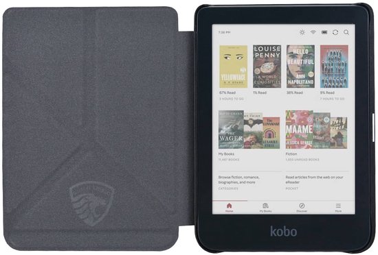 Origami Sleepcover - Hoesje Geschikt voor Kobo Clara BW - Book Case Hoes Cover - Roze Goud - ereader hoesje - cover van Merkloos — afbeelding 4