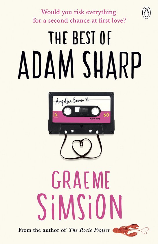 Boek kaft met de titel "The Best of Adam Sharp" door Graeme Simsion, met een cassettebandje.