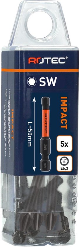 IMPACT insertbit inbus 4,0 L=50mm E 6,3 BASIC - 5 stuks - 8174104 | bol