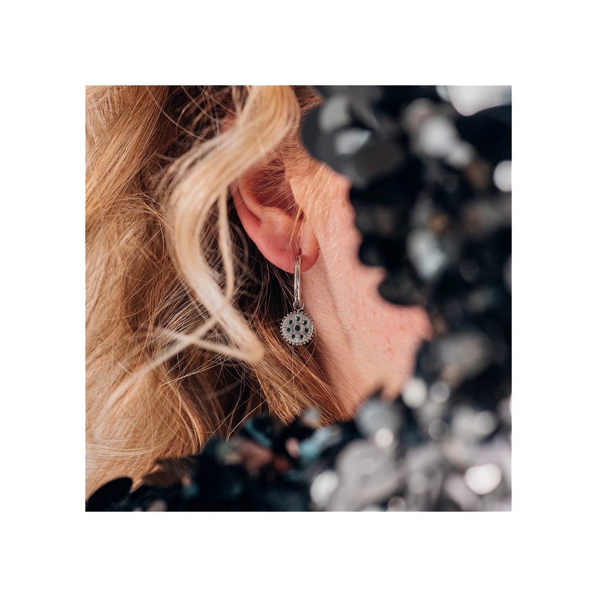 iXXXi Jewelry-Midnight Emerald-Zilver-Dames Oorbellen-One-Size