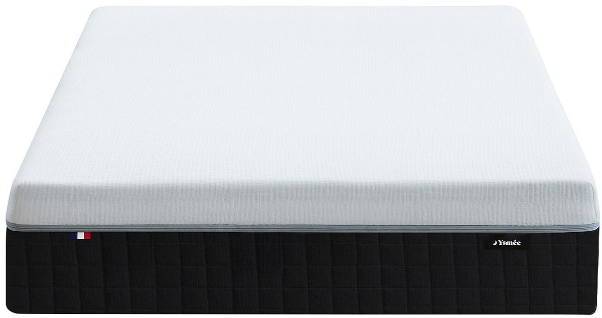 Vente-unique Matras 160 x 200 cm, hybride, brandwerend, met pocketveren met 9 zones, instap met vormgeheugen en latex, dikte 28 cm - SLOMAS van DREAMEA L 200 cm x H 28 cm x D 160 cm Wit