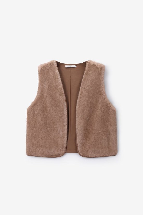 Lichtbruin Faux Fur Gilet