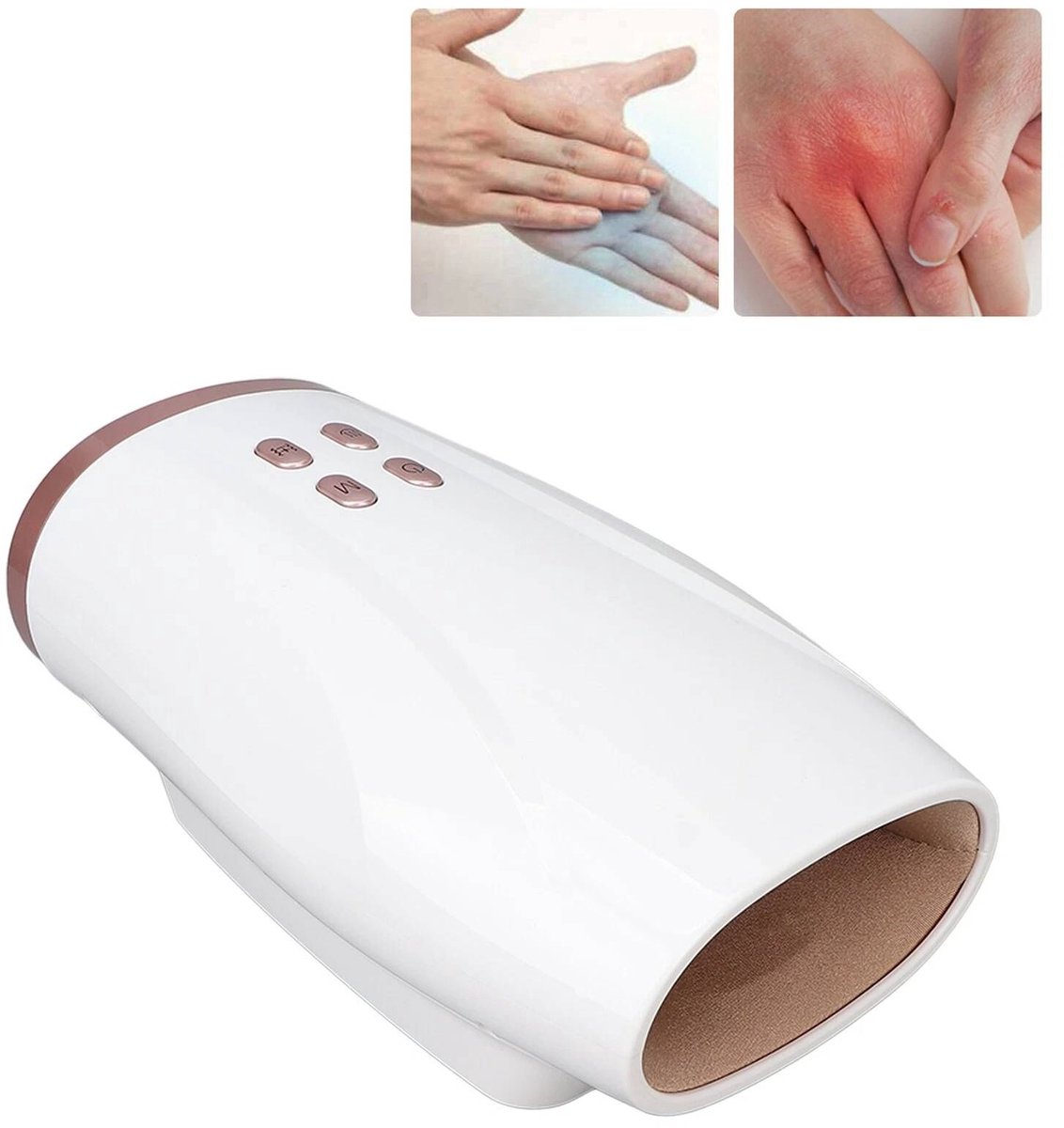 Verwarmde elektrische handmassager, handpalmmassager, airbag-acupunctuurmassager