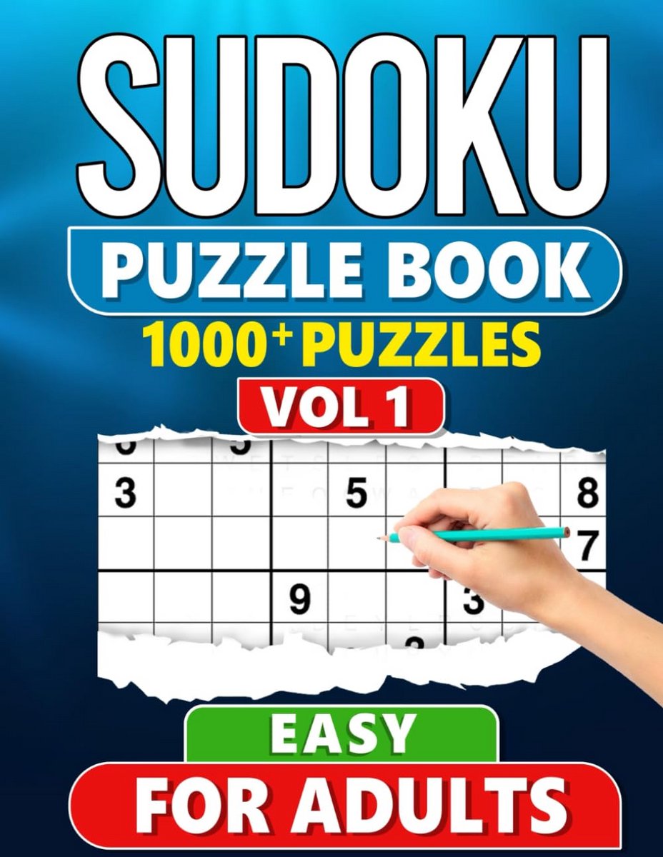 Sudoku Puzzelboek voor Volwassenen: 1000+ Eenvoudige Puzzels inclusief Oplossingen