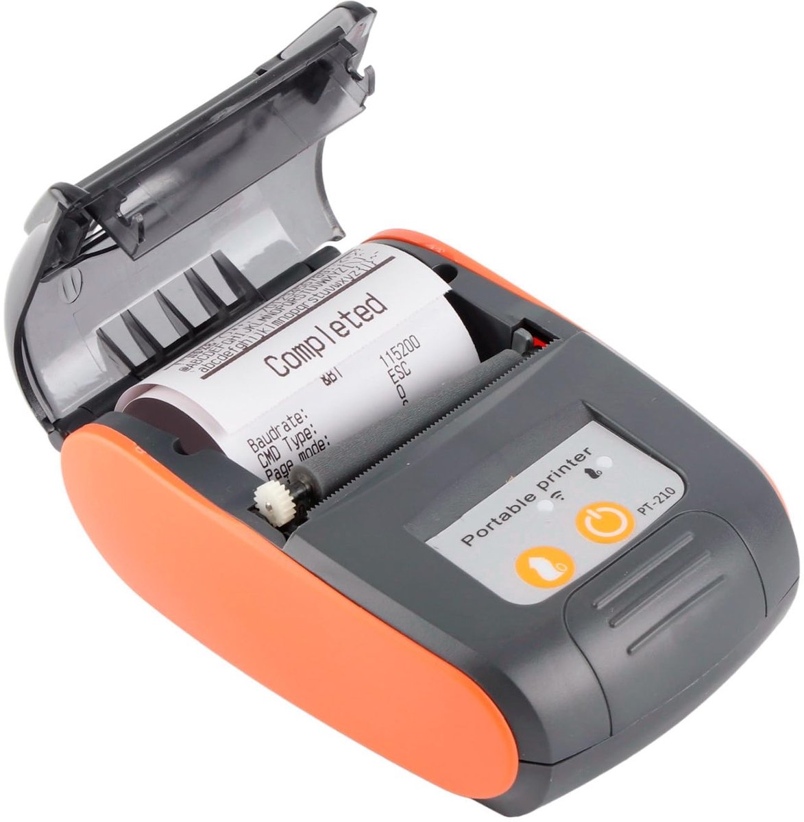 Bluetooth 4.0 Bonprinter USB draadloze warmteprinter met 1500 mAh 7,4 V oplaadbare lithium-ionbatterij(Oranje EU-stekker)