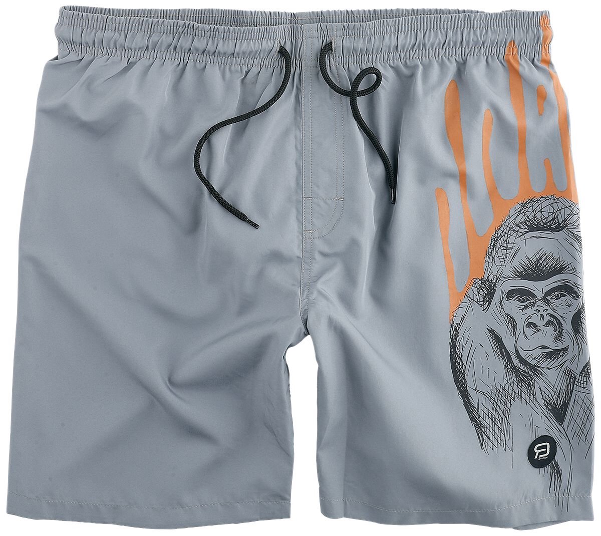 R.E.D. Rock-Engineered Design Grijze zwemshort met adelaarsprint - Heren - S
