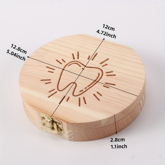 Houten bewaardoos voor melktanden, kindertandorganizer, herdenkingsdoos, kindertandverzameling en bewaardoos - Kleine Fee van Houten — afbeelding 5