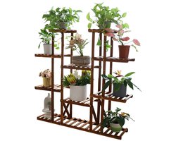 ACEP Plantenrek voor Buiten en Binnen - Plantenrek buiten - 116x115CM - Plantenrek binnen - 16 Opbergplanken - Plantenrekken