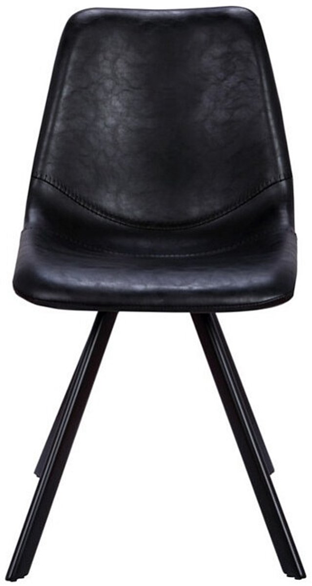 Vente-unique Set van 2 stoelen LUBINE - Kunstleer - Zwart