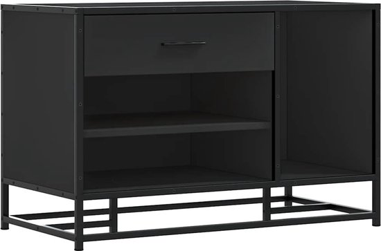 vidaXL - Banc à chaussures - 80x40x53,5 - cm - décoré - bois - et - métal - noir