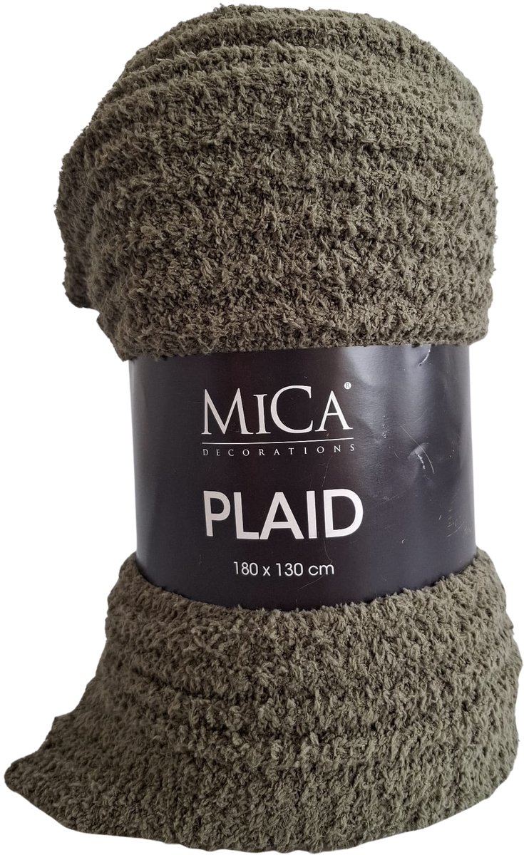 Mica Charlene Fleece Plaid 180x130 cm – Zacht Woondeken – Donkergroen