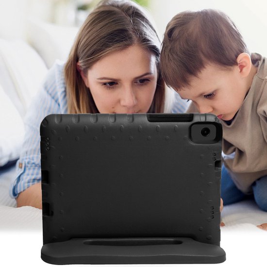 Hoesje Geschikt voor Samsung Galaxy Tab A11 Plus / A9 Plus - Met 2x Screenprotector - Kinderhoes Shockproof Bumper - Kidsproof Case - Tablet Hoes - Kinder Hoes Cover - Zwart