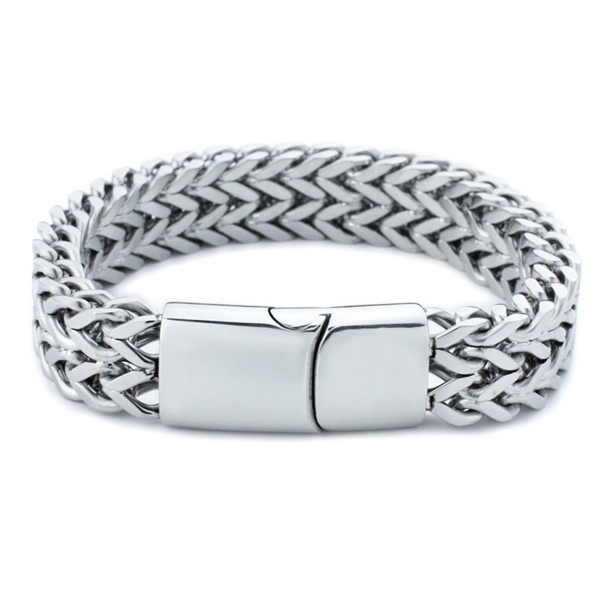 Loud and Clear® - Armband - Schakelarmband - Heren - Dames - Staal - RVS - Zilver - Zilveren - 21cm