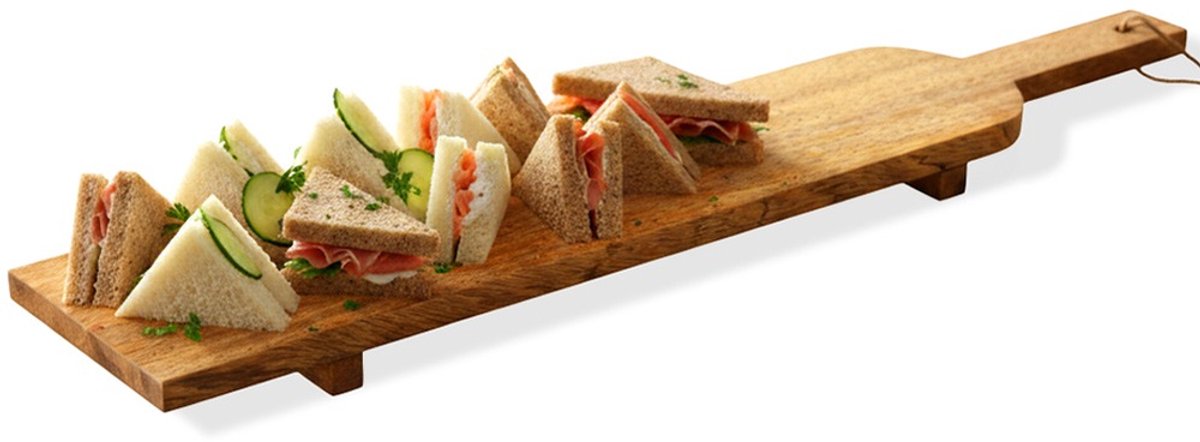 Serveerplank Houten 68x12,5 cm - Serveerbord - Snijplank - Hapjesplank - Kaasplank