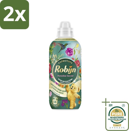 Robijn – Wasverzachter – Intense Paradise Secret – 765 ml - Voordeelverpakking - 2 stuks - Wasverzachter 38 wasbeurten - Wasverzachter geur