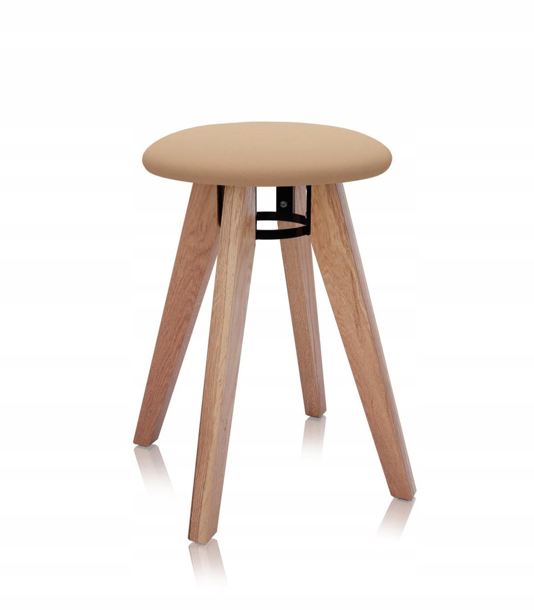 Flip Keukentabouret - Eikenhout met Eco-leer Bekleding