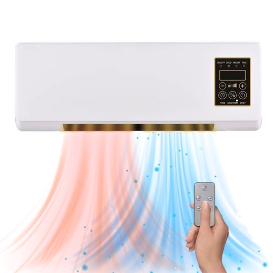 Golermo Radiateur soufflant électrique 1200 W avec minuterie et Chauffage , radiateur mural avec thermostat réglable, chauffage et climatisation 2 en 1